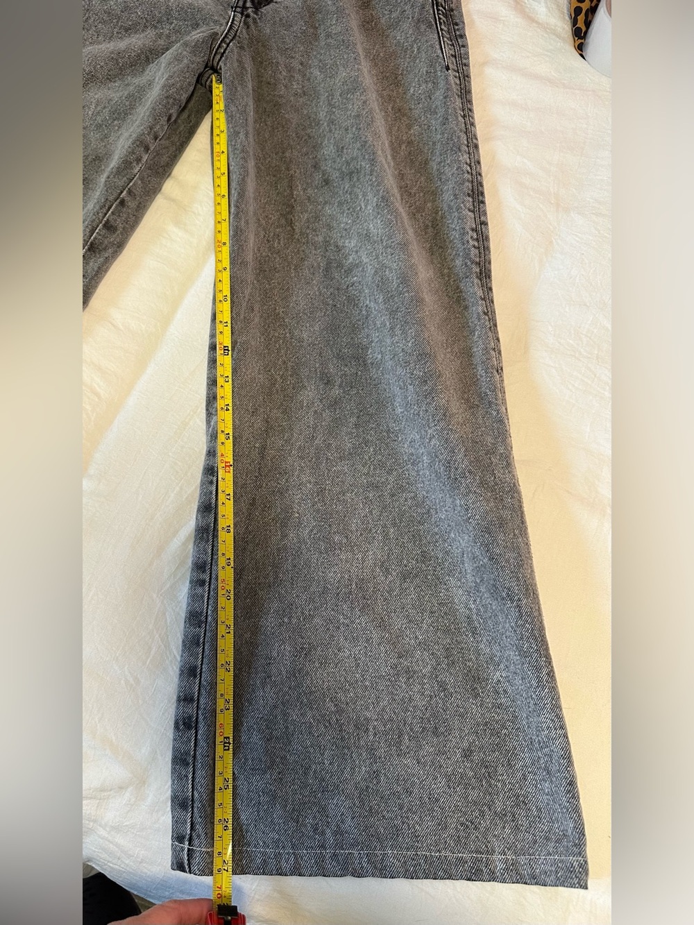 Zara Wide Leg High-Rise Gray Wash Jeans 100% Cotton Size 6 - Picture 6 of 10